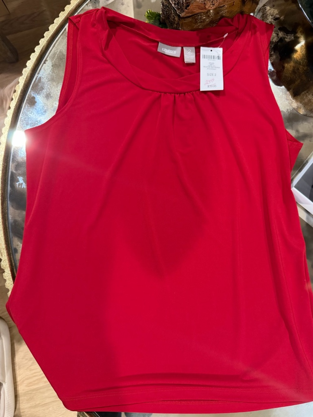 Chico’s Size 2 Urban Tank roasted red pepper color